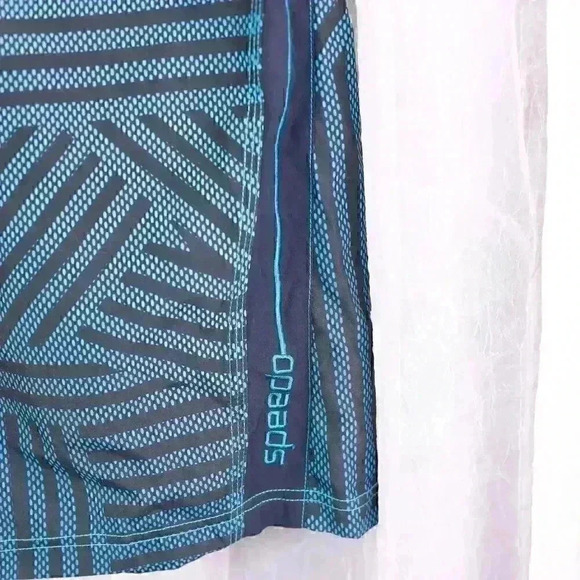 Speedo Swim Trunks Board Shorts M Liner 2 Pockets Blue & Teal Excellent Shape - Picture 5 of 14